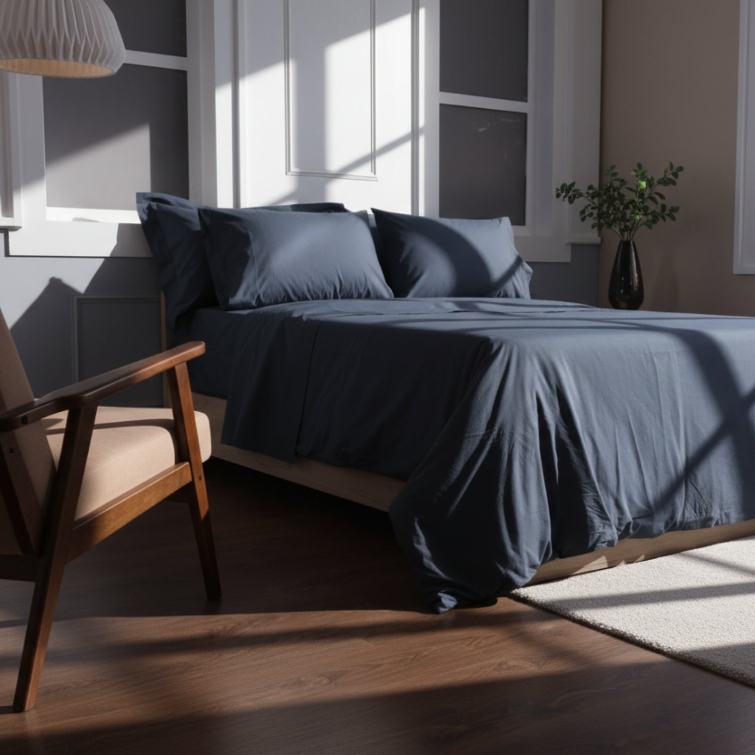 Nightfall Crisp Cool Percale Duvet Set